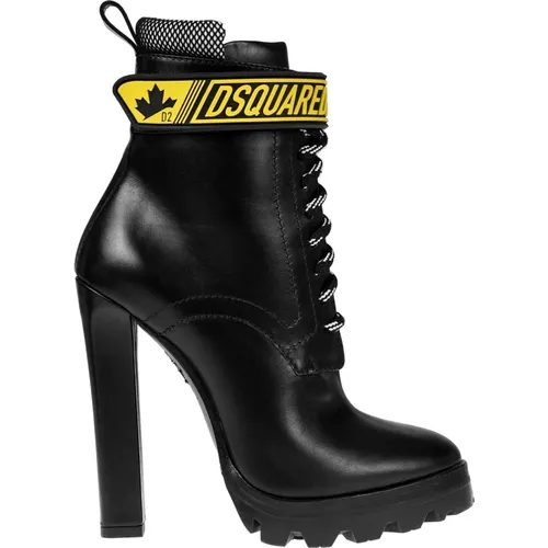 Leather Ankle Boots , female, Sizes: 6 UK, 5 UK - Dsquared2 - Modalova