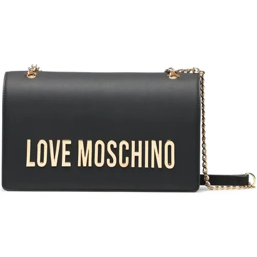 Leather Crossbody Bag , female, Sizes: ONE SIZE - Love Moschino - Modalova