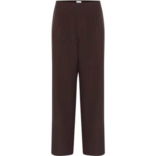 Wide Leg Dark Oak Pants , female, Sizes: XL, L, S - Saint Tropez - Modalova