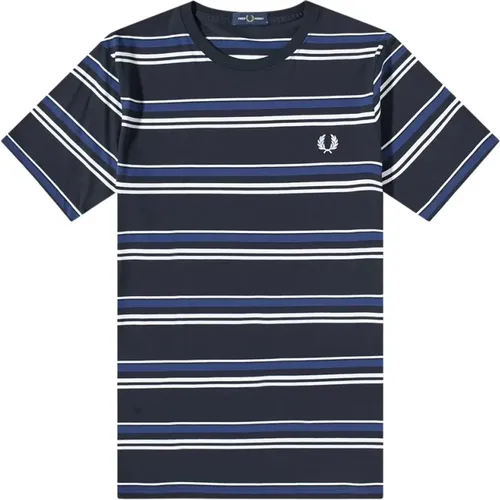 Fein Gestreiftes Tee Navy , Herren, Größe: 2XL - Fred Perry - Modalova