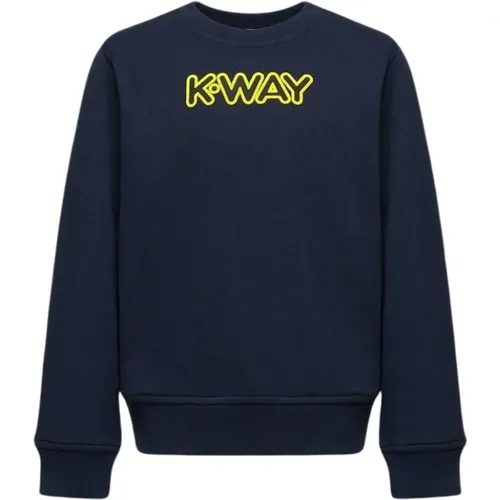 Langarm Sweatshirt mit Samtlogo - K-way - Modalova