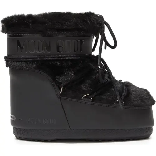 Schwarze Schneestiefel mit Kunstpelz , Damen, Größe: 36 EU - moon boot - Modalova