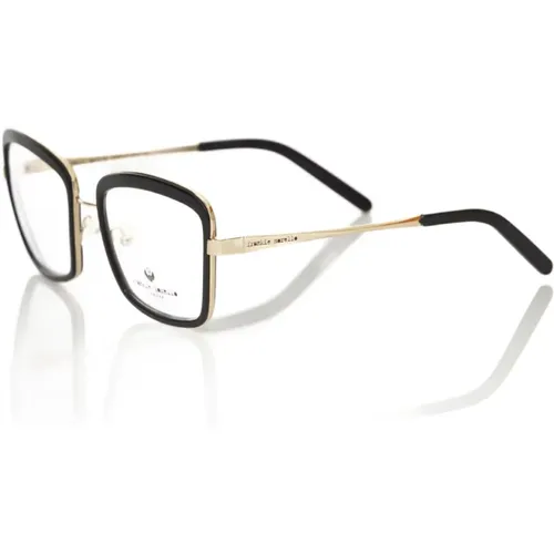 Quadratische Brille mit schwarzem und goldenem Muster - Frankie Morello - Modalova