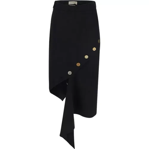 Asymmetrical Midi Skirt , female, Sizes: XS - alexander mcqueen - Modalova