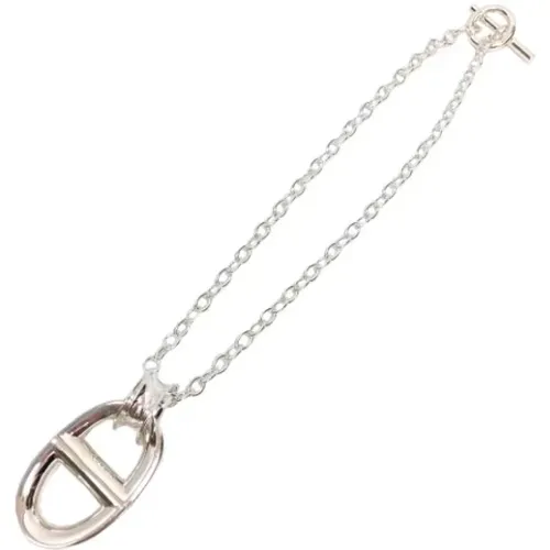 Pre-owned Hermes necklace in silver metal , female, Sizes: ONE SIZE - Hermès Vintage - Modalova