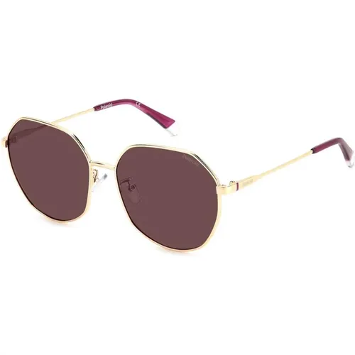 Goldene Metallsonnenbrille mit UV-Schutz - Polaroid - Modalova