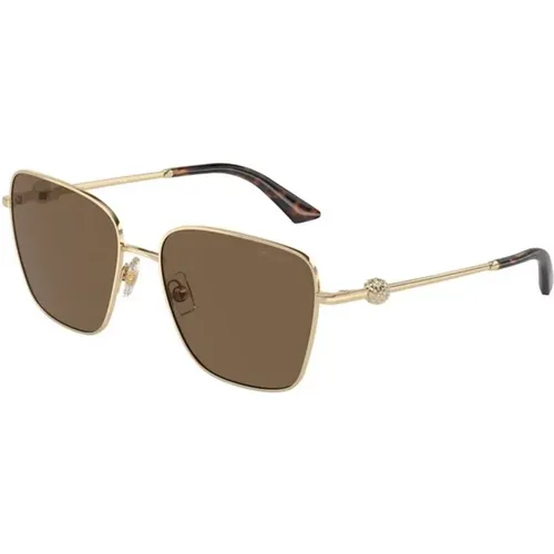 Goldener Rahmen Braune Dunkle Gläser Sonnenbrille - Jimmy Choo - Modalova