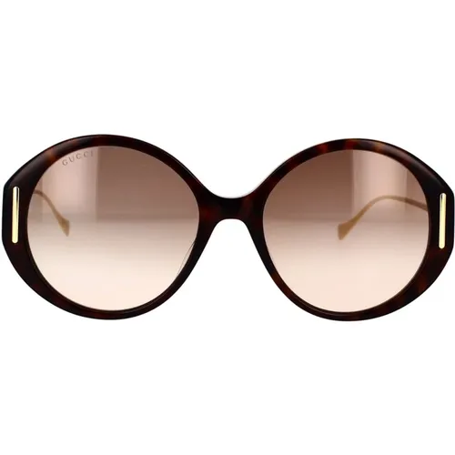 Runde Oversized Sonnenbrille mit GG-Logo , Damen, Größe: 57 MM - Gucci - Modalova