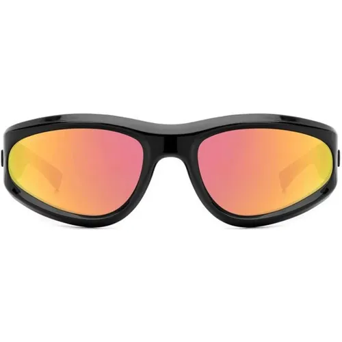 Bold and Edgy Sunglasses with Irregular Wraparound Shape , unisex, Sizes: 67 MM - Dsquared2 - Modalova