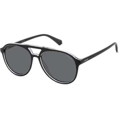 Schwarze/Dunkelgraue Sonnenbrille,Grau Blaue Sonnenbrille,Stylische Sonnenbrille in Dark Havana/ - Polaroid - Modalova