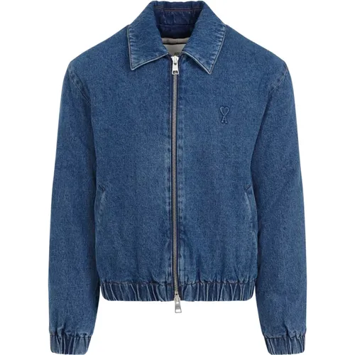 Blaue Denimjacke für Männer - Ami Paris - Modalova