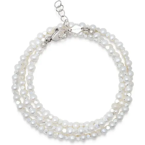 Wrap-Around Pearl Bracelet , male, Sizes: L, M, XL - Nialaya - Modalova