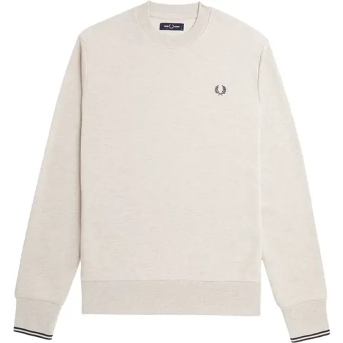 Bouclé Rundhals Pullover , Herren, Größe: L - Fred Perry - Modalova