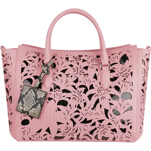 Lederhandtasche Blumen Laser Cut - Baldinini - Modalova