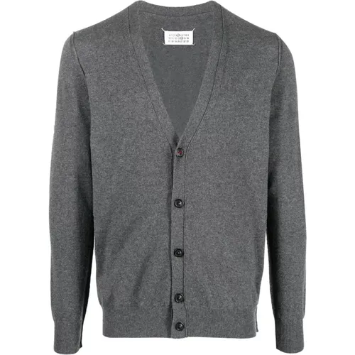 Grey Cashmere Button-Up Cardigan , male, Sizes: S, L, M, XL - Maison Margiela - Modalova