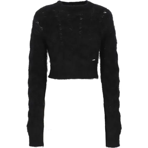 Schwarzer Mohair Kurzer Pullover - Dsquared2 - Modalova