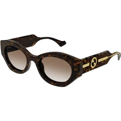 Havana Sunglasses Gg1553S , female, Sizes: 52 MM - Gucci - Modalova