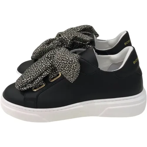 Schwarze Sneakers mit Logoschnürsenkeln - Borbonese - Modalova