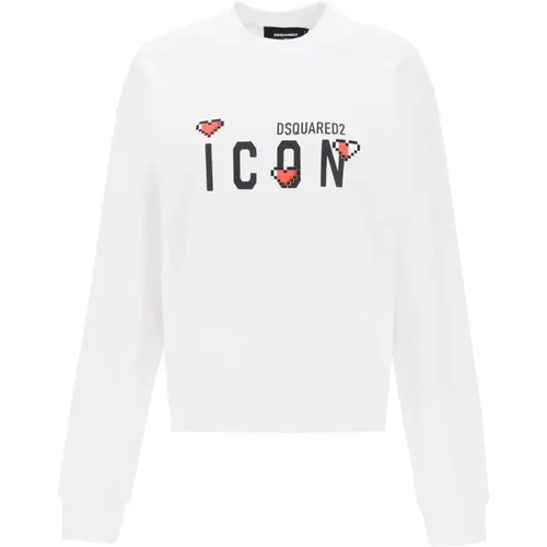 Icon Game Lover Sweatshirt , Damen, Größe: XS - Dsquared2 - Modalova