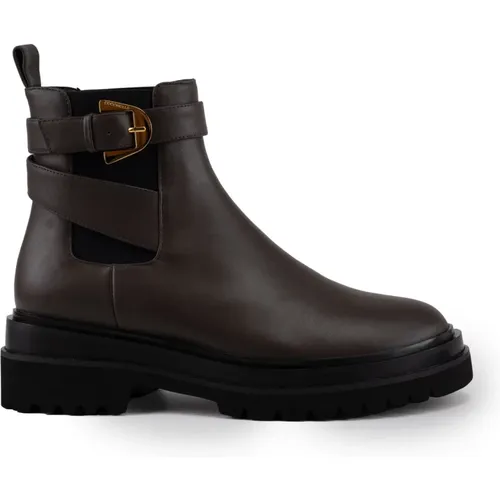 Leder Stiefeletten mit Schnalldetail , Damen, Größe: 41 EU - Coccinelle - Modalova