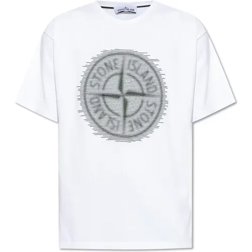 T-Shirt mit Druck , Herren, Größe: 2XL - Stone Island - Modalova