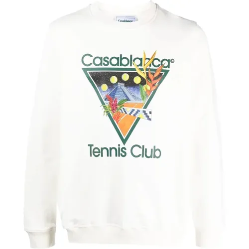 Graphic-print Tennis Club Sweatshirt , male, Sizes: 2XL, L, XL, S - Casablanca - Modalova
