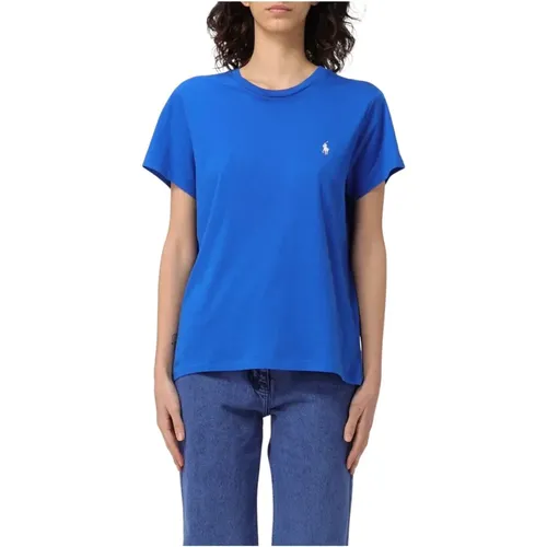 Cotton Jersey Crewneck T-shirt , female, Sizes: L, M - Polo Ralph Lauren - Modalova
