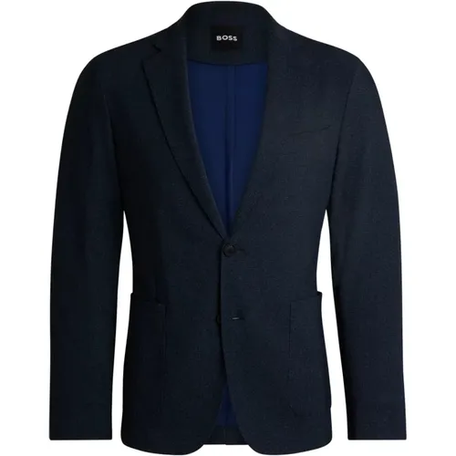 Blaue dekonstruierte Jacke mit klassischen Revers , Herren, Größe: XL - Hugo Boss - Modalova