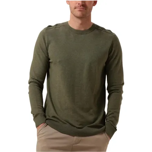 Herren Rundhals Pullover Grün , Herren, Größe: M - Selected Homme - Modalova