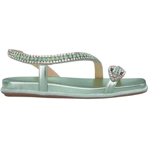 Glitter Snake Flat Sandal , female, Sizes: 7 UK, 4 UK, 6 UK, 3 UK, 5 UK - Alma en Pena - Modalova