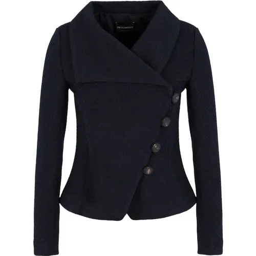 Jacquard Blazer Jacke , Damen, Größe: L - Emporio Armani - Modalova