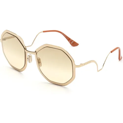 Goldene SJP Sonnenbrille mit einem Hauch von Glamour , unisex, Größe: 58 MM - Marni - Modalova