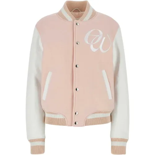 Rosa Wollmischung Bomberjacke - Off White - Modalova