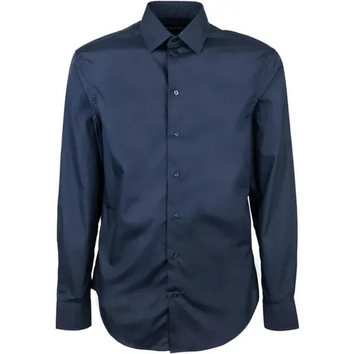 Elegantes Slim Fit Hemd mit Italienischem Kragen , Herren, Größe: 4XL - Emporio Armani - Modalova