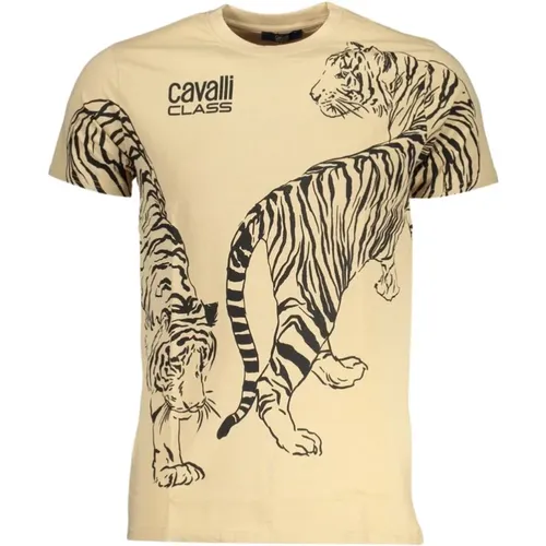 Cotton Print Logo T-Shirt , male, Sizes: 2XL, M, L, XL - Cavalli Class - Modalova