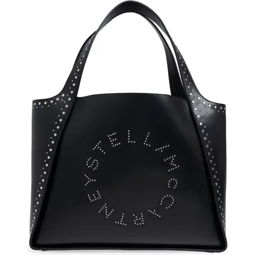 Schwarze Nieten Logo Tote Tasche - Stella Mccartney - Modalova