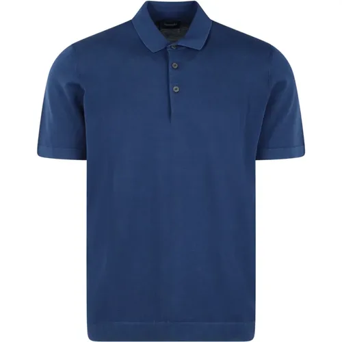 Ribbed Cotton Knit Polo Shirt , male, Sizes: XL, S - Drumohr - Modalova