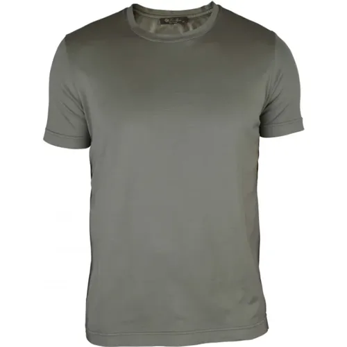 Khaki Grünes Baumwoll T-Shirt , Herren, Größe: 4XL - Loro Piana - Modalova