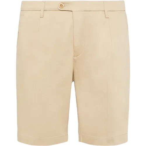 Stretch-Bermuda-Shorts aus Baumwolle und Tencel , Herren, Größe: L - Boggi Milano - Modalova