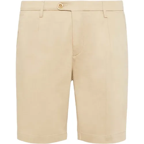 Stretch-Bermuda-Shorts aus Baumwolle und Tencel , Herren, Größe: 4XL - Boggi Milano - Modalova