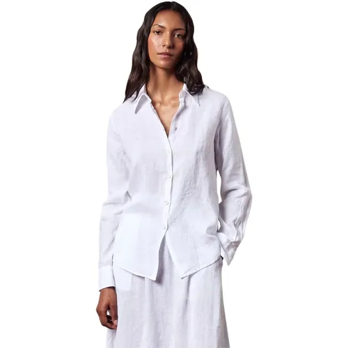 Linen Jacquard Regular Fit Hemd , Damen, Größe: XL - Massimo Alba - Modalova