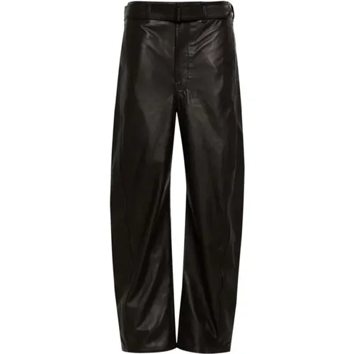 Dark Leather Pants , female, Sizes: L, M - Lemaire - Modalova