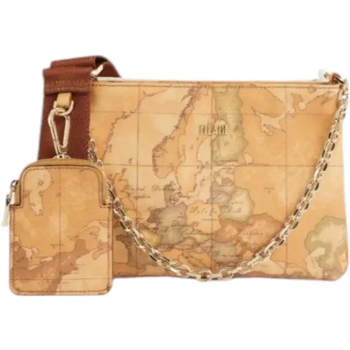 Klassische und weiße Geo-Print Umhängetasche mit abnehmbaren Taschen - Alviero Martini 1a Classe - Modalova