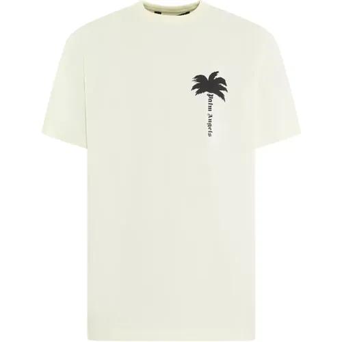 Zerbrochenes Logo T-Shirt Creme - Palm Angels - Modalova