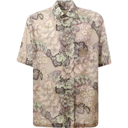 Floral Print Beige Shirt , male, Sizes: M, XL - ETRO - Modalova