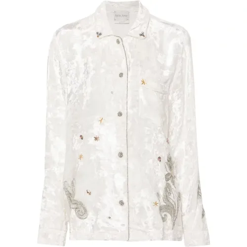 Velvet Gem Embellished Shirt , female, Sizes: XS - Forte Forte - Modalova