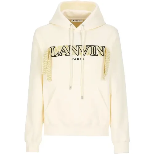 Baumwoll-Logo-Sweatshirt mit Kapuze und Kordelzug , Herren, Größe: M - Lanvin - Modalova