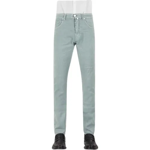 Slim Fit Baumwoll Stretch Jeans - Grün , Herren, Größe: W38 - Tramarossa - Modalova