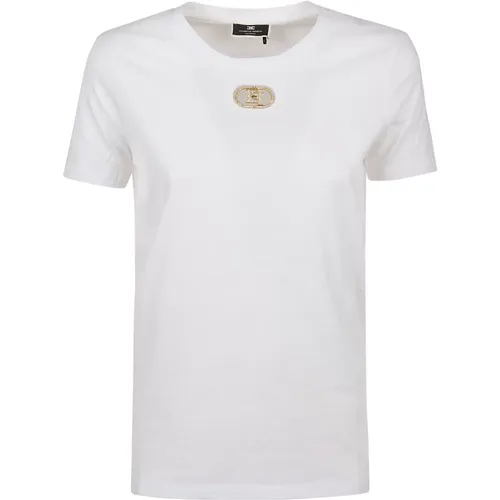 Gesso T-Shirt , female, Sizes: L, M - Elisabetta Franchi - Modalova