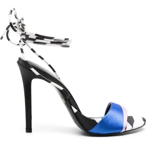 Blue Heel Sandals , female, Sizes: 3 UK, 4 UK, 8 UK, 7 UK, 5 UK, 6 UK - Just Cavalli - Modalova